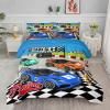 Axolotl Racing Car Bedding Set - Full, Cool Speed Race Car Comforter Set for Kids, Boys & Girls - 1 Comforter and 2 Pillowcases view 1