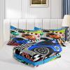 Axolotl Racing Car Bedding Set - Full, Cool Speed Race Car Comforter Set for Kids, Boys & Girls - 1 Comforter and 2 Pillowcases view 4