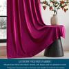 PRIMROSE Hot Pink Velvet Curtains 120 inch Long for Living Room,Set of 2 Panels Blackout Rod Pocket Back Tab Window Treatment Room Darkening Heavy Decorative Curtains Drapes for Bedroom view 3