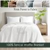 Cottington Lane 100% Tencel Waffle Weave Blanket Queen 90" x 90" Size, Lightweight Soft Breathable, Perfect Blanket for All Season, Adults, Kids, Couch Bed Sofa, White view 2