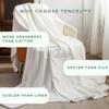 Cottington Lane 100% Tencel Waffle Weave Blanket Queen 90" x 90" Size, Lightweight Soft Breathable, Perfect Blanket for All Season, Adults, Kids, Couch Bed Sofa, White view 3