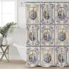 Fabric Shower Curtain 72x72 Inch, Thanksgiving Blue and White Porcelain Pumpkin Beige Shower Curtain for Bathroom with Hooks,Waterproof Bath Shower Curtain Sets Decorative Bathroom Accessories view 1