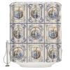 Fabric Shower Curtain 72x72 Inch, Thanksgiving Blue and White Porcelain Pumpkin Beige Shower Curtain for Bathroom with Hooks,Waterproof Bath Shower Curtain Sets Decorative Bathroom Accessories view 4