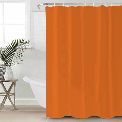 Tersuger Fabric Shower Curtain 72x78 Inch, Fall Pure Orange Solid Color Shower Curtain for Bathroom with Hooks,Waterproof Bath Shower Curtain Sets Decorative Bathroom Accessories