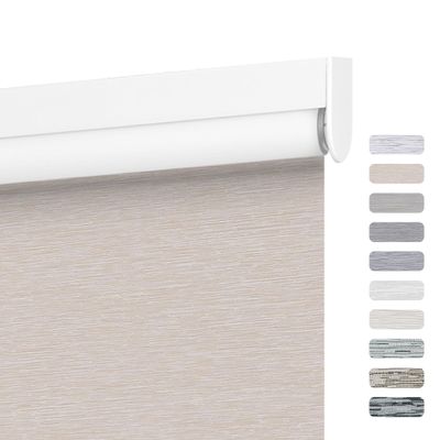 Boolegon Blackout Roller Shades for Windows, Cordless Blinds Thermal Insulated UV Protection Fabric Custom Cut to Size Pull Down Room Darkening Blinds for Home Living Room Bedroom Beige,28" W x 52" H