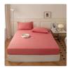 GXFWJD 3 Piece Fitted Sheet Queen 100% Cotton Easy Care Fitted Sheet Deep Pocket up to 14 inch with 2 Pillowcases (Color : Pink, Size : 150x190cm+25cm) view 1