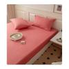 GXFWJD 3 Piece Fitted Sheet Queen 100% Cotton Easy Care Fitted Sheet Deep Pocket up to 14 inch with 2 Pillowcases (Color : Pink, Size : 150x190cm+25cm) view 2