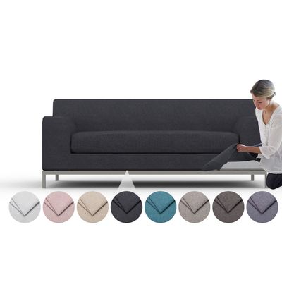 comfortly | Cover for Kramfors 2 Seat Sofa, Replacement Slipcover, Heavy Duty 2 pcs Cover, Pets and Stain Proof Durable Nano-Tech Fabric, Easy to Clean & Replace (Cashmere Blends - Anthracite)