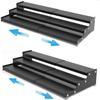 Wobmmi Expandable Spice Rack Storge organizer with 3-Tier step shelf for cabinet,seasoning racks organizion.Great for Kitchen countertop shelves,Pantry and more(2packs/Black) view 1