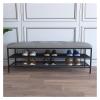 ALDEPO Shoe Cabinet Bench with Golden Shoe Shelf,Shoe Organizer Faux Leather Bench Seat,Shoe Rack Bench Shoe Storage Bench for Entry-Gray 120x35x45cm (Color : Painted Butterfly, Size : 60x35x45cm) view 1
