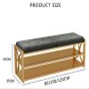 ALDEPO Shoe Cabinet Velvet Upholstered Shoe Bench,Bench Seat Shoe Rack Bench with Golden Shoe Shelf,Hallway Entry Shoe Storage Bench-Green 100x35x45cm (Color : White, Size : 80x35x45cm) view 2