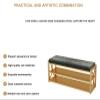 ALDEPO Shoe Cabinet Velvet Upholstered Shoe Bench,Bench Seat Shoe Rack Bench with Golden Shoe Shelf,Hallway Entry Shoe Storage Bench-Green 100x35x45cm (Color : White, Size : 80x35x45cm) view 3