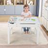 Costzon Kids Table, 3 in 1 Wood Building Block Desk w/Storage, Paper Roll, Reversible Tabletop for Toddler Arts, Crafts, Drawing, Reading, Playing, Gift for Boys Girls, Activity Table (White) view 2