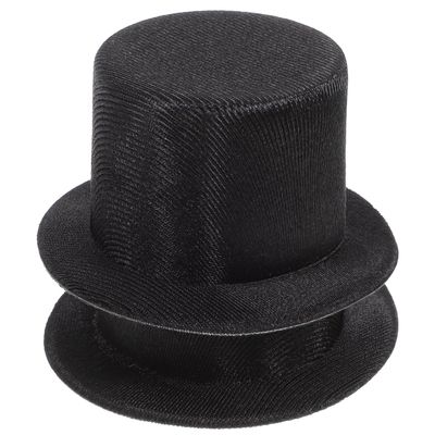 2pcs Snowman Hats Mini Black Top Hat Miniature Hats for DIY Crafts Doll Pet Christmas Party Hair Decoration