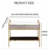 ALDEPO Shoe Cabinet Bench Shoe Storage Bench,Velvet Upholstered Shoe Organizer Furniture,Shoe Rack Bench,White,60X35X45Cm (Color : Painted Butterfly, Size : 60x35x45cm) view 2
