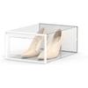 Large 12 shoe box, clear plastic stackable shoe cabinet, space-saving collapsible shoe rack, shoe cabinet organizer view 2