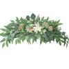 Artificial Succulents Swag, Decorative Swag with Succulents and Eucalyptus Leaves, Wedding Arch Flowers Greenery Plant Swag Farmhouse Floral Garland Table Centerpieces Wall Decor(Green) view 1