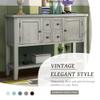 Aprilsoul Buffet Console Table, 47.36 Sideboard with 4 Drawers, 2 Storage Cabinets and Bottom Shelf for Livingroom Apartment Hallway, Antique Gray view 3