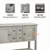 Aprilsoul Buffet Console Table, 47.36 Sideboard with 4 Drawers, 2 Storage Cabinets and Bottom Shelf for Livingroom Apartment Hallway, Antique Gray view 4