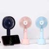 DOWNER Handheld Fan Portable,Desk Fan,Summer Mini USB Fan Handheld Charging Fan Mobile Phone Holder Night Light Hot Weather Convenient (Color : Pink) (Color : Dark Blue) view 3
