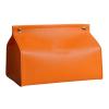 Leather Tissue Box Drawer Box Home Living Room Drawer Box Leather Flat Mouth Storage Box Napkin Holder (Color : Orange) view 1