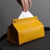 Leather Tissue Box Drawer Box Home Living Room Drawer Box Leather Flat Mouth Storage Box Napkin Holder (Color : Orange) view 2