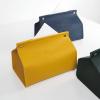 Leather Tissue Box Drawer Box Home Living Room Drawer Box Leather Flat Mouth Storage Box Napkin Holder (Color : Orange) view 3