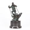 NILEEBUKER 10.8" H Bronze Skier Statue Figurine Modern Sport Man Sculpture Home Decor view 1