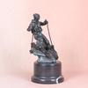 NILEEBUKER 10.8" H Bronze Skier Statue Figurine Modern Sport Man Sculpture Home Decor view 3