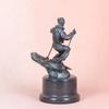 NILEEBUKER 10.8" H Bronze Skier Statue Figurine Modern Sport Man Sculpture Home Decor view 4