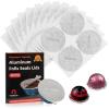 Fanativita Universal Aluminum Foil Seal Lids for Nespresso Pods Vertuo, Compatible with Nespresso Vertuo Reusable Pods, 200Pcs Coffee Pods Lids (62mm) view 1