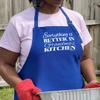 ThisWear Inspirational Gift For Grandma Everything Is Better In Grandma's Kitchen Two Pocket Adjustable Bib Apron Royal view 3