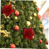 Didiseaon Poinsettia Flowers 7pcs Artificial Flowers Artificiales para Mini Christmas Tree Wedding Flowers Decorations Plastic Poinsettia Decor view 4