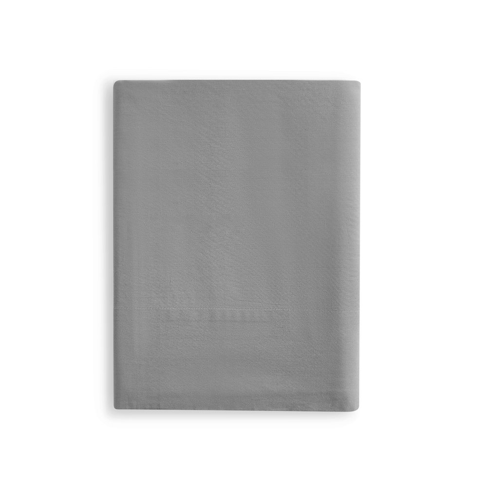 100% Cotton Fitted Sheet King Size, Dark Gray Crisp Percale Weave, Brushed for Softness, Deep Pockets for Snug Fit, Breathable, Bottom Sheet by Linen Closet
