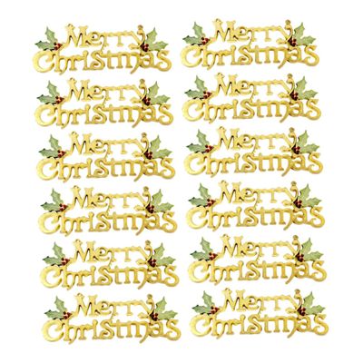 ABOOFAN 12pcs Christmas Letter Door Christmas Hanging Plaque Xmas Tree Ornaments Door Pendants Decoration Supplies Xmas Hanging Signs Signage Tree Plastic