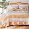 Greenland Home Carlie Modern Floral Reversible Quilt Set, 2-Piece Twin, Calico Stripes view 2