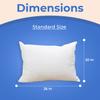 Firm Goose Down Pillow Set of 2 Standard Size 25 Ounce 26x20 Inch RDS Certified Fine Cotton Shell - Made in USA - Firm White Down Pillow view 2