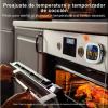 Digital Meat Thermometer, Stainless Steel Barbecue Timer Thermometer, Food Cooking Kitchen Color Screen Thermometer with Probe for Oven BBQ Grill Kitchen Food Cooking(Black) view 4
