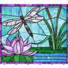 Dragonfly Faux Stained Glass Look Tumbler Sublimation Transfer, Ready to Press, 20 oz Straight Tumbler, Dragonflies Transfer for Tumbler view 2