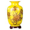 DYPASA Dry Flower Arrangement New Chinese Style Vase Jingdezhen Yellow Crystal Glaze Flower Vase Home Decor Handmade Shining Famille Rose Vases Flower Vase (Color : Brass) view 4