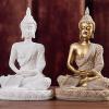 ZORZA Seated Buddha Ornament Sandstone Ornaments Statue Ornaments for Home Living Room Handmade Small Seated Buddha Buddha Ornament Creative Craft Arrangement(Gold) view 4