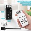 4 Pack Salt and Pepper Shakers Set, Glass Salt Shaker with Stainless Steel Lid, Modern and Cute Farmhouse Salt and Pepper Set (Black and White) view 2