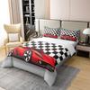100% Cotton Racing Car Comforter Cover Cool Speed Race Car Duvet Cover For Kids Boys Teens Automobile Pattern Bedding Set Twin Size Grid Extreme Sport Quilt Cover With Zipper Closure Bed Decor view 3