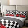 100% Cotton Racing Car Comforter Cover Cool Speed Race Car Duvet Cover For Kids Boys Teens Automobile Pattern Bedding Set Twin Size Grid Extreme Sport Quilt Cover With Zipper Closure Bed Decor view 4