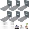 SHTCSZBA Invisible Floating Bookshelves Wall Mounted, Heavy-Duty Book Organizers, Iron Wall Mount Storage Shelves for Bedroom, Living Room, Classroom, Office, Library (Silver,6 Pack) view 1