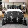 Erosebridal 100% Natural Cotton Sugar Skull Duvet Cover Twin,Black White Skeleton Bones Bedding Set,Halloween Horror Theme Comforter Cover,Gothic Spooky Bed Sets with 1 Pillowcase Home Room Decor view 1