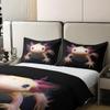 100% Organic Cotton Axolotl Bedding Set Twin Size Cute Axolotl Duvet Cover 3D Axolotls Comforter Cover Bedroom Decor Sea Wildlife Animals Reptile Quilt Cover for Kids Boys Teens Men Adult view 4