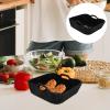 Kichvoe Reusable Air Fryer Liner BasketSilicone Air Fryer Liner Double Handle Non Stick Black Air Fryer Pot Replacement Parchment Easy Clean Air Fryer Accessories view 3