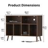 Cozy Castle Record Player Stand with Vinyl Storage Cabinet, Wood Turntable Table Open Shelf Holder Up to 350 Albums Cube Storage Organizer for Living Room, Office, Brown view 2