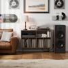 Cozy Castle Record Player Stand with Vinyl Storage Cabinet, Wood Turntable Table Open Shelf Holder Up to 350 Albums Cube Storage Organizer for Living Room, Office, Brown view 4
